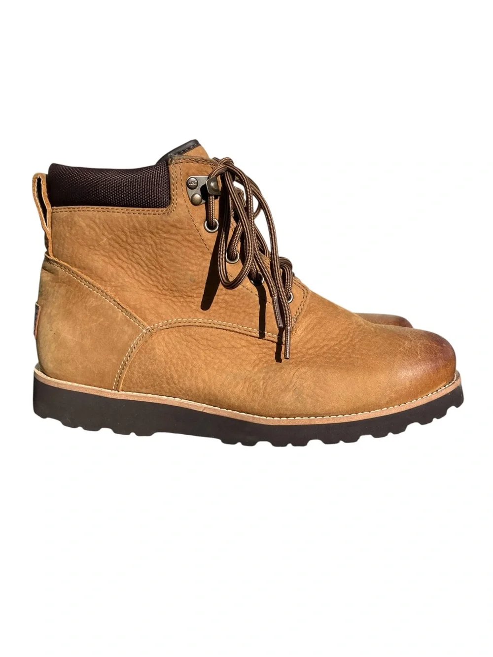 UGG Seton TL Boots Mens Chukka Lace Fleece Shearling Tan Leather Chestnut 9.5